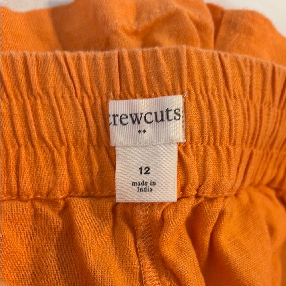 Orange Linen Shorts - Picture 3 of 4